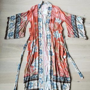 NWT SPELL & THE GYPSY COLLECTIVE - Cherry Blossom Maxi Robe in Tangerine - S/M